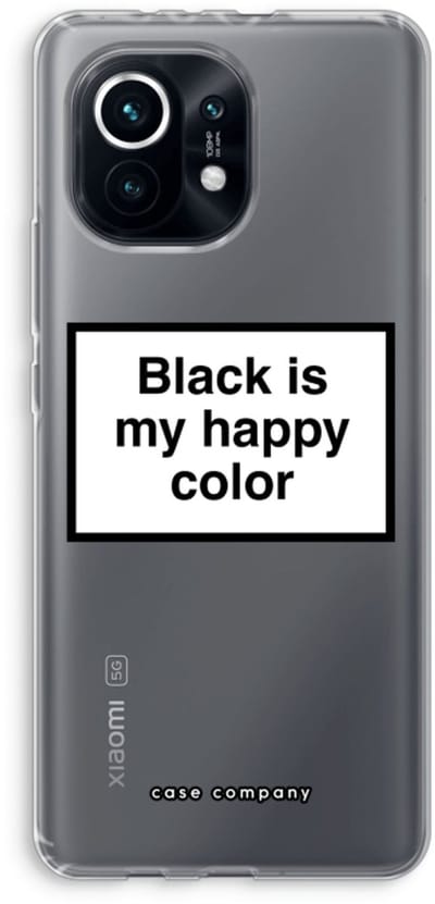 Case Company® - Hoesje geschikt voor Xiaomi Mi 11 hoesje - Black is my happy color - Soft Cover Telefoonhoesje - Bescherming aan alle Kanten en Schermrand