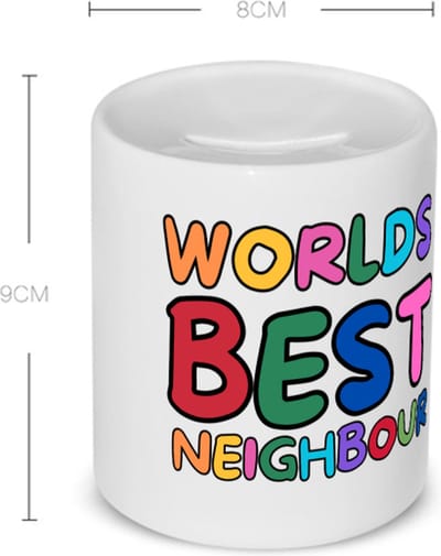 Akyol - world's best neighbour Spaarpot - Buurman - beste buurman - verjaardagscadeau - kado - gift - 350 ML inhoud