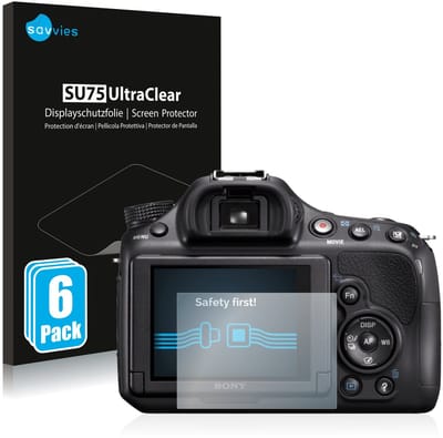 Savvies - Screenprotector voor Sony Alpha 58 (SLT-A58) - Folie Beschermfolie transparant 6 Stuks