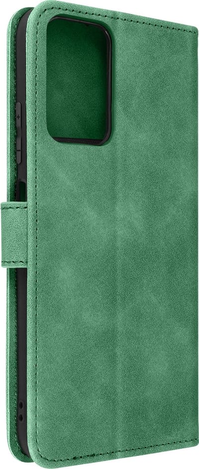 Forcell, Hoesje Geschikt voor Redmi Note 10 Pro Portemonnee met Suèdelook en Standfunctie, Groen