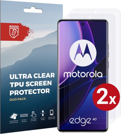 Rosso Screen Protector Ultra Clear Duo Pack Geschikt voor Motorola Edge 40 | Folie | 2 Stuks