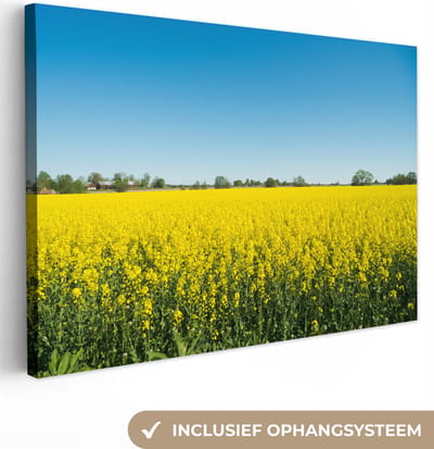 Canvas schilderij 180x120 cm - Wanddecoratie Oliezaad - Geel - Lente - Muurdecoratie woonkamer - Slaapkamer decoratie - Kamer accessoires - Schilderijen