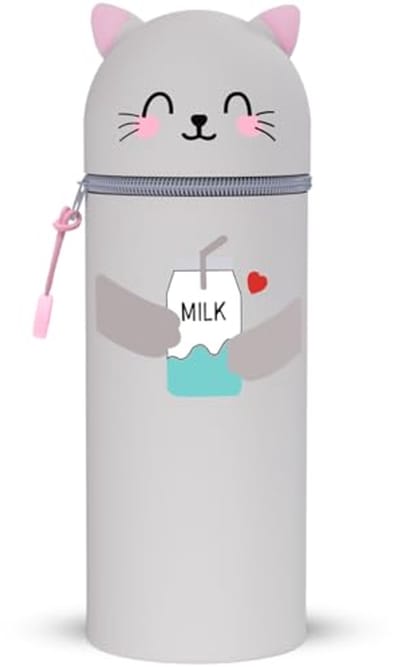 Kawaii 2-in-1 Pennenetui van Zacht Siliconen voor School en Kantoor