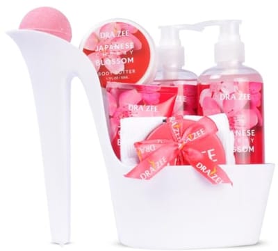 Luxe Wellness Cadeau voor Dames: 6 Relaxsets met Kersenbloesempatroon