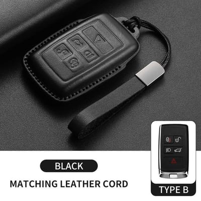 Leren Autosleutelhoesje Voor Land Rover Range Rover Sport Evoque Freelander Velar Discovery 4 Auto Sleutelhoes Fob Sleutelhanger For Land Rover black