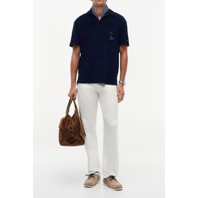 Tommy Hilfiger Towelling Graphic Carbon Navy Größe: S | Poloshirts Outlet | Herren | Blau