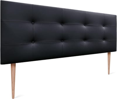 Hoofdbord Bed - Gevoerd Hoofdeinde - Slaapkamer Comfort - Vlekbestendig Aqualine - 115 cm Hoog - Zwart