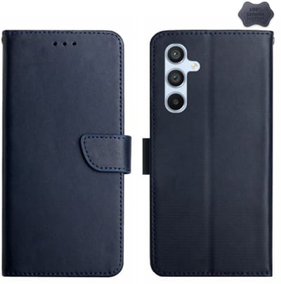 Lederen BoekCover Etui Hoes geschikt voor Samsung Galaxy A16 - A17 - A26 - Blauw