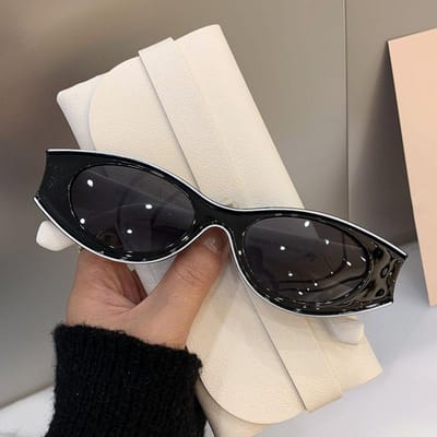 Mode Vintage Oval Frame Zonnebril Zomer UV400 Zonnekleppen voor Vrouwen Buiten Reizen Straatstijl Zonnebrillen Rijbrillen