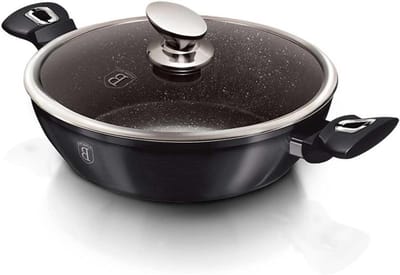 Kookpan met deksel - Grote pan - Eten bereiden - Dik wandmateriaal - 32 cm - Donkergrijs