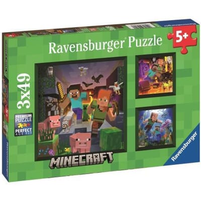 Ravensburger puzzel Minecraft Biomes - Legpuzzel - 3x49 stukjes