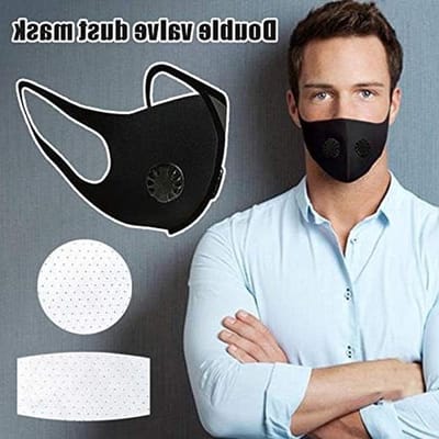 Herbruikbaar Stofmasker - Ademhalingsmasker - Outdoor Activiteiten - Met Actieve Koolfilter - 165 x 135 mm - Zwart