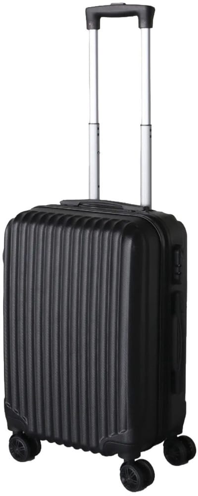 Handbagage koffer 55cm zwart 4 wielen trolley met pin slot reiskoffer