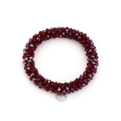Bijoutheek Armband (Sieraad) Kralen Elastiek Deep Red