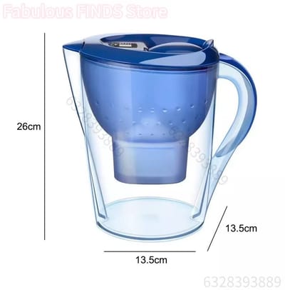 JOYNEXTBUY - Waterfilterkan 3,5 Liter – Drinkwaterfilter met Actieve Koolstoffilter – BPA-vrije Filterkan – Voor Keuken, Kantoor en Dagelijks Gebruik – Blauw