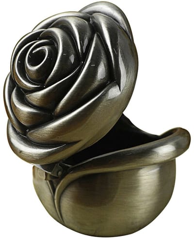 IMstore - Engagement Ring Box - Antieke Rozenvorm - Zinklegering - Sieraden Box - Voor Vrouwen en Meisjes - Antiek Zilver