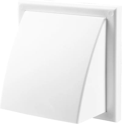 Ventilatierooster met kap wit 154x154 mm | Ø100/125/110x54 mm