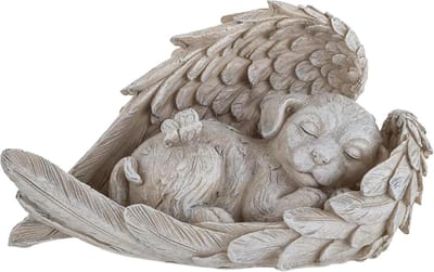 Kleine en Exquise Honden Grafsteen, 11 x 4 x 7.5 cm, Herdenkingsbeeldje voor Huisdieren, Geschikt voor Tuin, Begraafplaats of Gazon