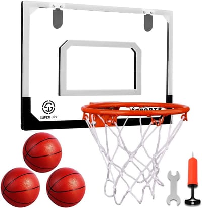 Indoor Basketbalbord voor Kinderen met 3 Ballen en Pomp - Wandmontage