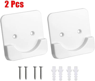 Haken - 2-pack - Douchegordijnroedebeugels - Bevestigingsmateriaal voor roedehouders - Antislip - Geschikt voor oneffen en gladde wanden - Wit - ABS-materiaal - Zelfklevende haken - Geschikt voor gordijnen - Deurgordijnen - Douchegordijnen - 8*8 cm