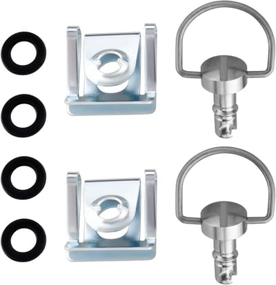 2 Sets van 17mm Snelle Bevestiging D-Ring Beugels voor Motor Racing Kuip met Plastic Ringen in Zilver