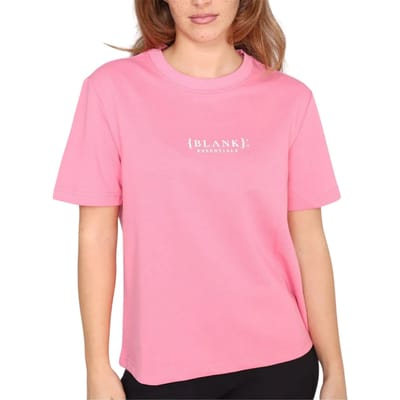 Blank Essentials Dames-T-shirt met logo uit de Essentials-collectie in boyfriend-stijl (Pop Roze)