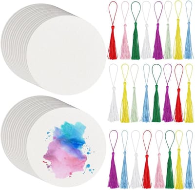 Papieren Tegels - Zentangle Vellen - Creatief Tekenen - 50 Stuks Set - 12cm Rond - Blank