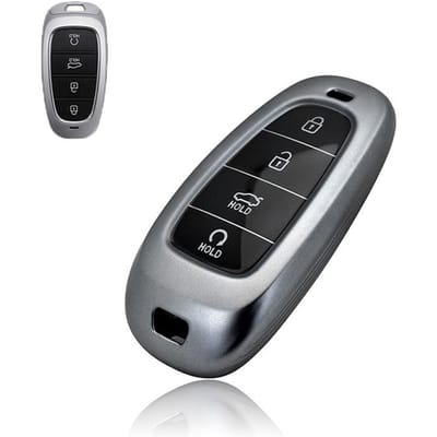 Autosleutelhouder Hoesje Voor Hyundai Tucson Solaris Sonata Hybride Nexo Nx4 Santafe Dn8 4 5 7 Knoppen    Accessoires gray