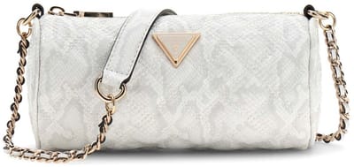 GUESS schoudertas Giully II Mini Barrel Bag Cream White wit