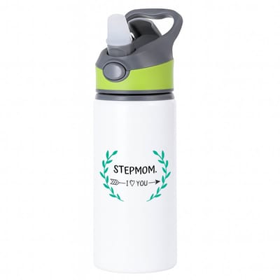 Hacebo® - stepmom I love you waterfles met rietje groen - Mama - de liefste moeder - Moeder cadeautjes - moederdag - verjaardag - geschenk - kado - water fles - 650ML