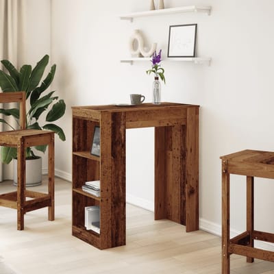 vidaXL - Bartafel - met - rekken - 95x47x103,5 - cm - bewerkt - hout - oud - houtkleur