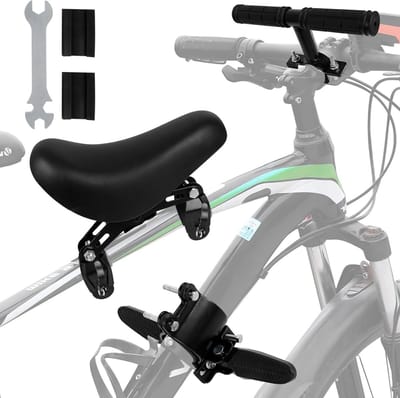 Voorste fietsstoel voor kinderen - Universele kinderzitje, aluminium, met armsteun en installatieaccessoires