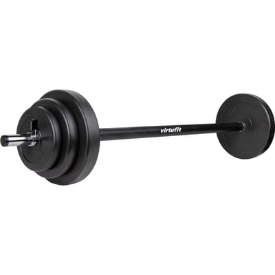 VirtuFit Aerobic Pump Halterset Vinyl - 20 kg - Incl. Halterschijven en Veerclipsluitingen - Halterstang met Gewichten - Fitness Gewichten - Halter Stang - Hoogwaardig materiaal - Haltersets