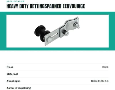 Dailygoods- Kettingspanner Hoogwaardige Sterkte - Kettingspanner Roller - Duurzaam Metaal - Eenvoudige Installatie - Schokbestendig - Optimale Kettinggeleiding - Kettinggeleider