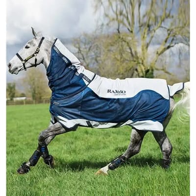 Buitendeken met halsbedekking voor paarden Horseware Rambo Summer Series 100g