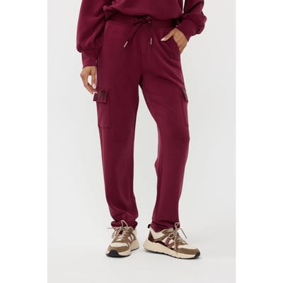 EsQualo Trouser Cargo Satin Modal Wine Red Maat: S | Joggingbroeken Outlet | Dames | Rood