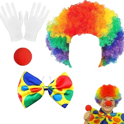 Clown Kostuum Set voor Carnaval - 5-delige Outfit voor Mannen en Vrouwen met Accessoires en Make-up