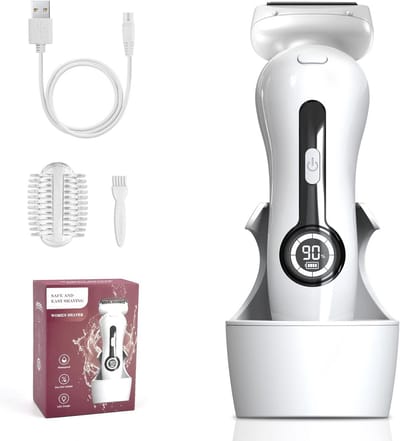 Ladyshaver Elektrisch - Dames Scheerapparaat - Gladde Huid - Geïntegreerd LED-licht - 164 cm - Wit