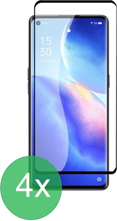 Full Screenprotector 4x Geschikt voor Oppo Reno5 Pro 5G - screen protector - volledige glas - bescherming - beschermglas - ZT Accessoires