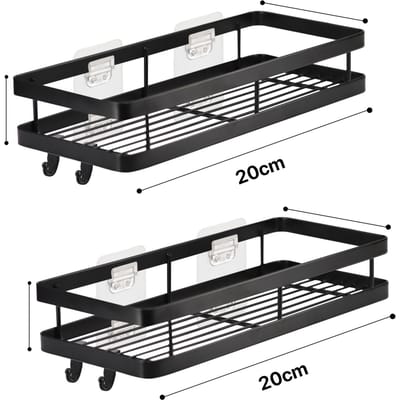 20/30/40cm Douchemandje, Roestvrij Zelfklevend Douche-opbergrek Zonder Boren Planken voor Badkameropslag Woondecoratie