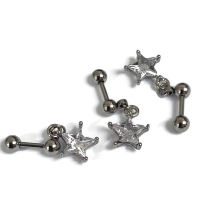 Aramat Jewels | Piercings | Chirurgisch Stalen Ster Zirkonia Oorpiercing | | | |6mm | Staal | Volwassenen | Verkleurd niet