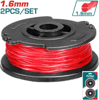 Total Tools draadspoel 1,6 mm – 5 m – 2 stuks – geschikt voor TGTLI20301 grastrimmer