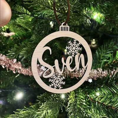 Kerstbal - origineel cadeau - kerstboom - decoratie - eigen naam - kerstbal met naam - kerstbal gegraveerd - persoonlijke kerstbal