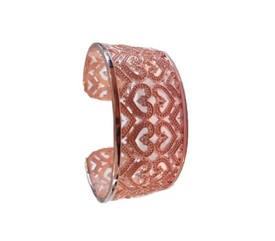 Rose Gold 14 K Silver bangle 21813 - Roségoud 14 K armband met zilver 925 en zirkonia - one size - Cadeautip