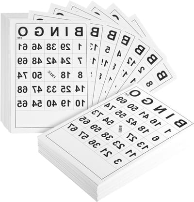 60 Stuks Bingo Speelkaarten van Papier, Duidelijke Nummers voor Gezellige Avonden, Feestjes en Familieplezier
