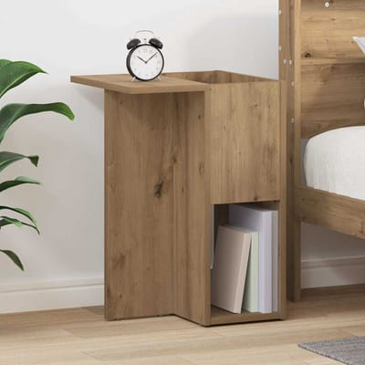 vidaXL - Bijzettafel - Artisan - Eiken - 35 - x - 40 - x - 55 - cm - Bewerkt - hout