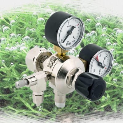 Oxyturbo MAJOR2 CO2 aquarium drukregelaar reduceerventiel, 2 manometers en naaldventiel met opsteekkoppeling, W21.8 flesaansluiting 365760