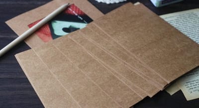Set met 20 blanco kraft kaarten 350 grs - Basiskaart - Enkele kaart