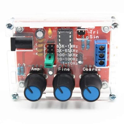 Function Generator DIY Kit - Hoge Nauwkeurigheid Signaalgenerator - Verstelbare Frequentie Generator Functies - Sine/Triangulaire/Oppervlakte Uitgang 1Hz-1MHz (Onderdelen + Behuizing + Handleiding)