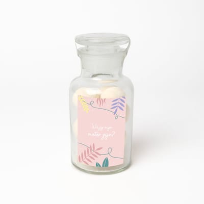 Apothekersfles - Bruisballen - Ontspanning - Meter vragen - Wil jij mijn meter zijn - Meter vragen cadeau - Pink jungle design